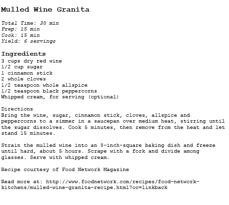 Mulled Wine Granita