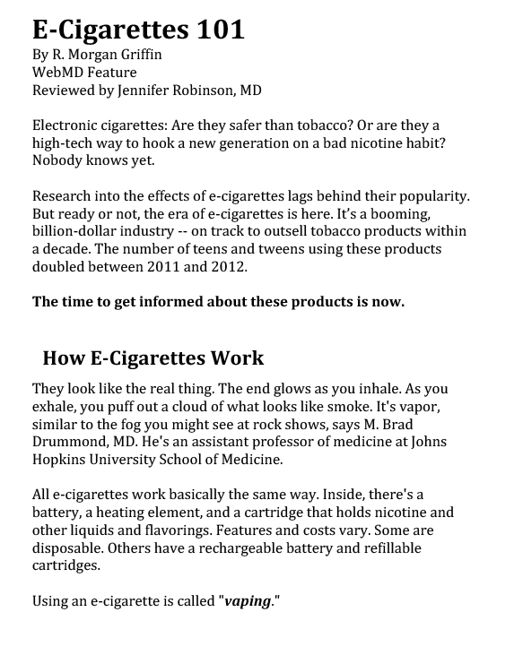E-Cigarettes 101-1