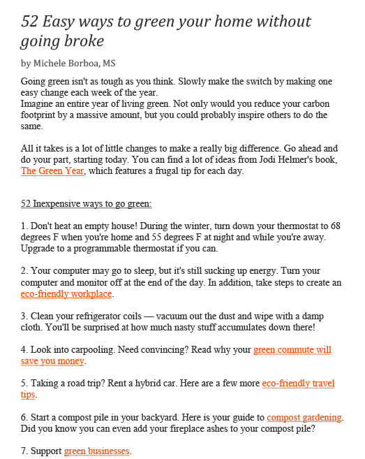 52 Easy ways to green -1