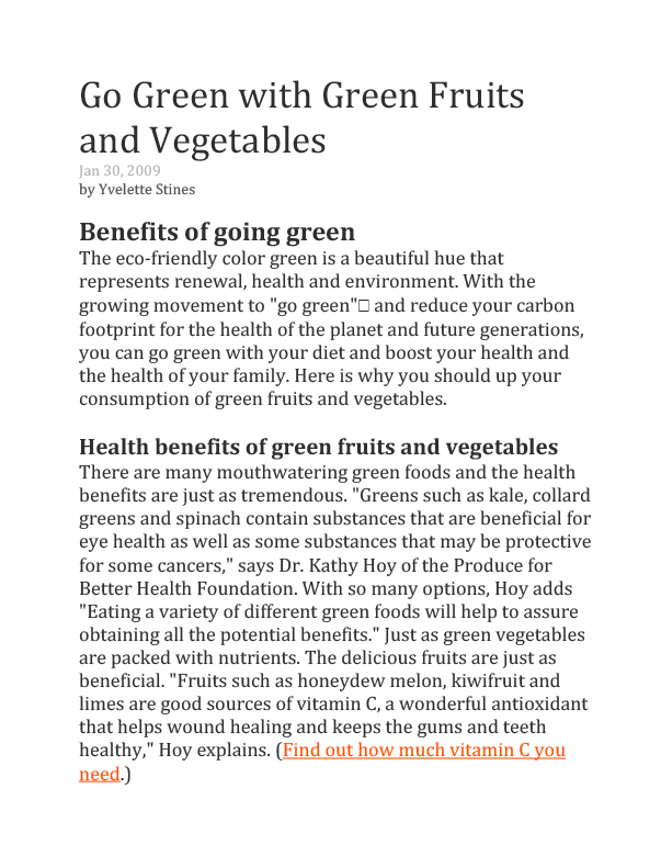 Go Green with Green Fruits and Vegetables-1