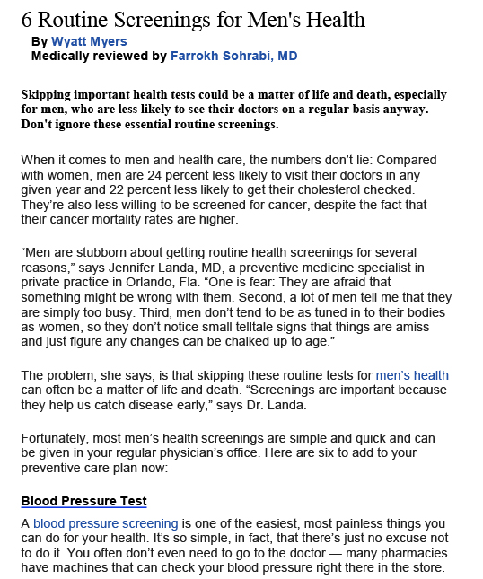 6 Routine Screenings for Men-1