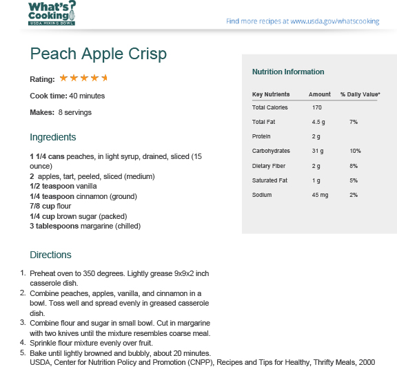 Peach Apple Crisp | What's Cooking? USDA Mixing Bowl