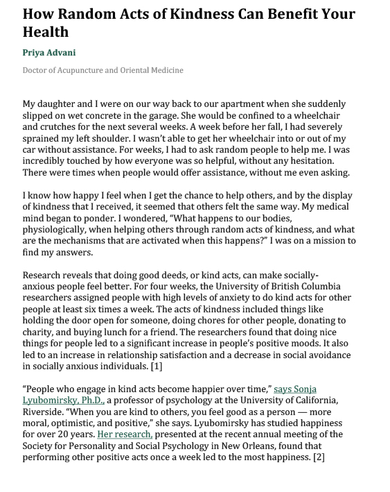 Random Acts of Kindness Benefit Health[1]